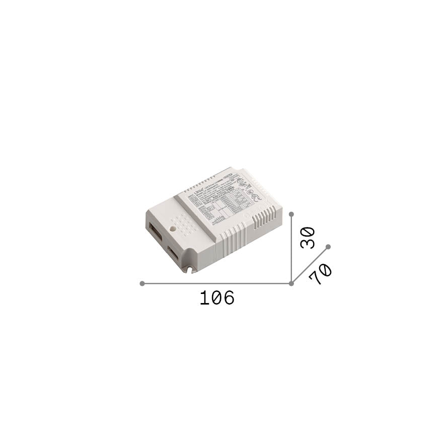 Alimentator Led Panel DALI/Push 31W 750mA – desen tehnic cu dimensiuni