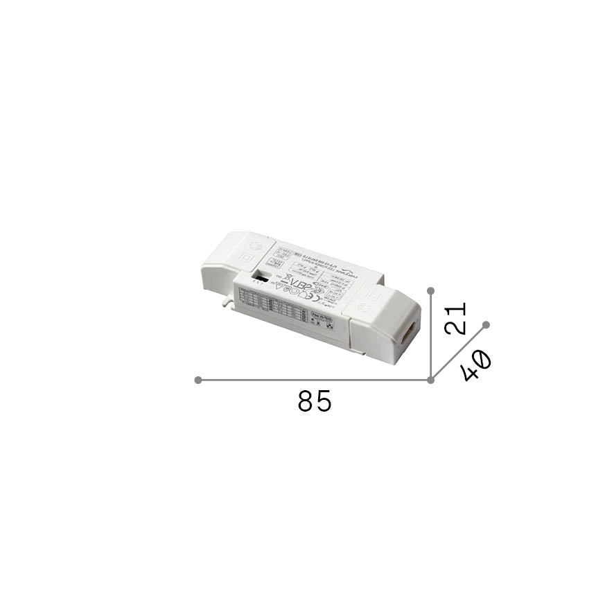 Alimentator Play DALI/Push 12W 300mA – desen tehnic cu dimensiuni