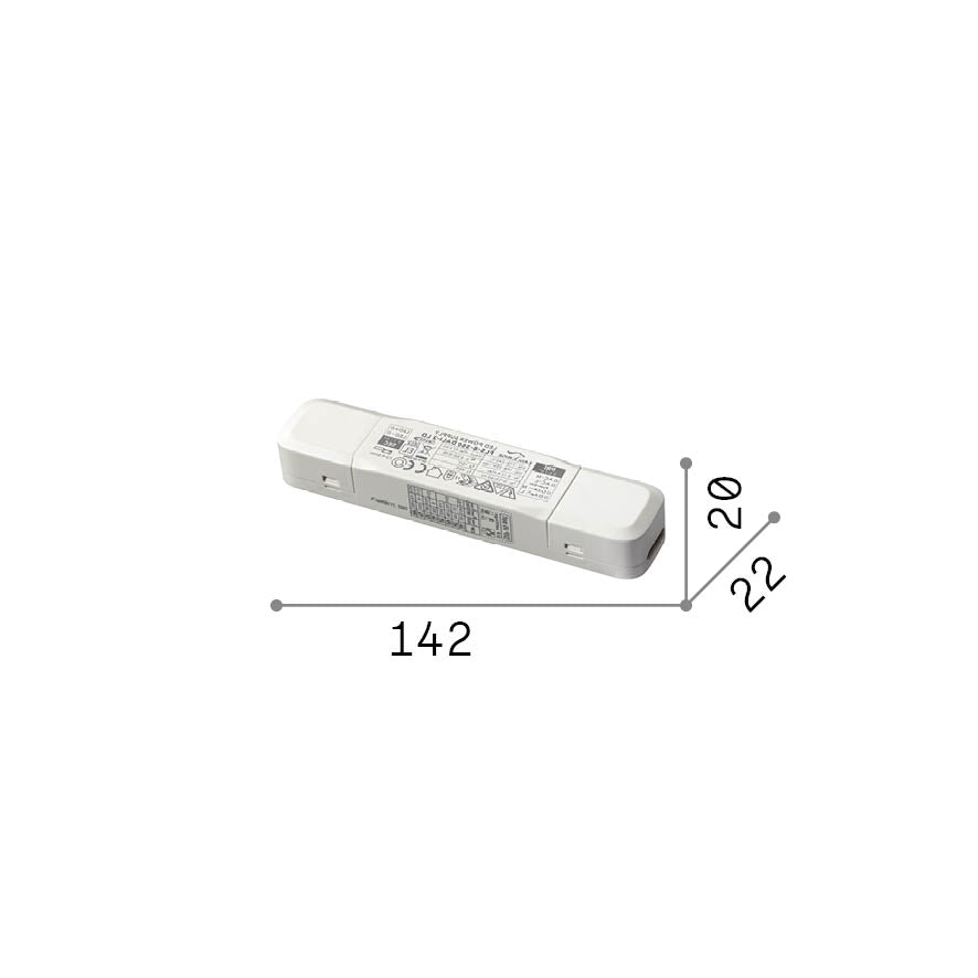 Alimentator Play DALI/Push 7W 150mA – desen tehnic cu dimensiuni