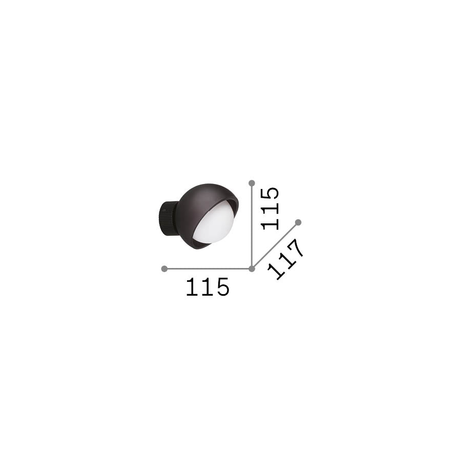 Aplică Bloom AP1 D12, negru – desen tehnic cu dimensiuni