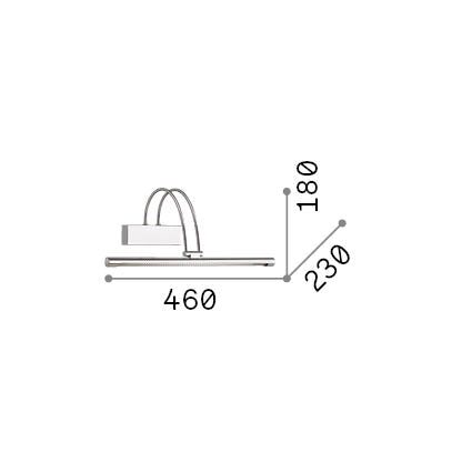 Aplică Bow AP D46, brunit – desen tehnic cu dimensiuni