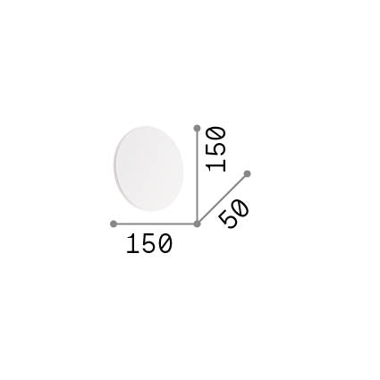 Aplică Cover AP D15 rotund, negru – desen tehnic cu dimensiuni