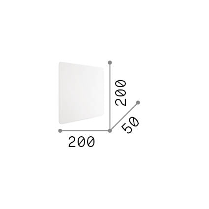 Aplică Cover AP D20 pătrat, negru – desen tehnic cu dimensiuni