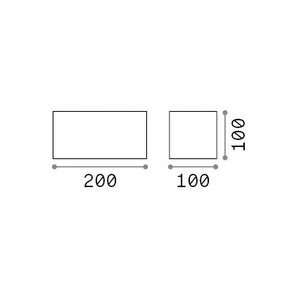 Aplică de exterior Atom AP D20 3000K, alb – desen tehnic cu dimensiuni