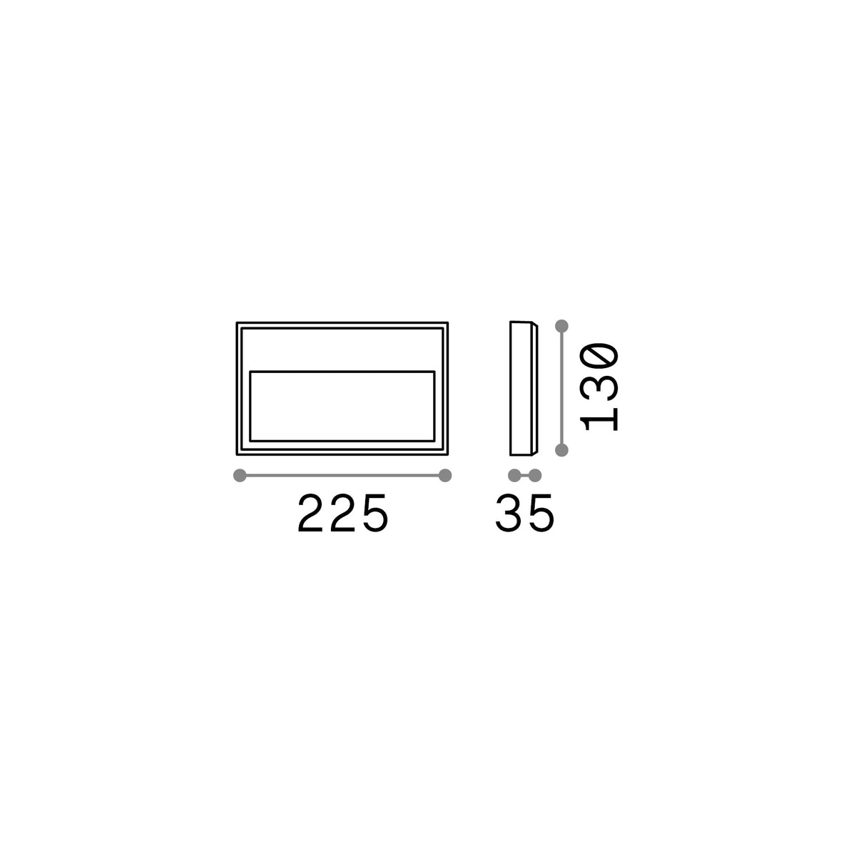 Aplică de exterior Febe-1 AP 3000K – desen tehnic cu dimensiuni
