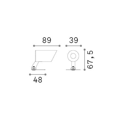 Aplică de exterior Koala AP 3W – desen tehnic cu dimensiuni