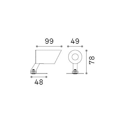 Aplică de exterior Koala AP 7W – desen tehnic cu dimensiuni
