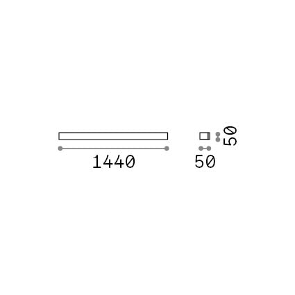 Aplică de exterior Linea AP D144, alb – desen tehnic cu dimensiuni