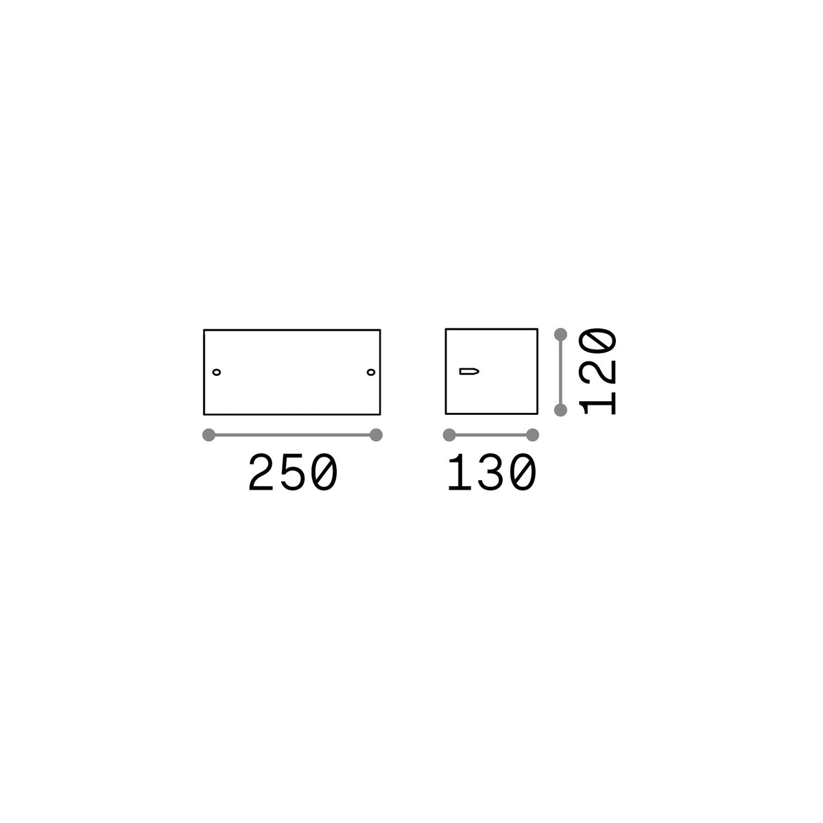 Aplică de exterior Rex-2 AP1, alb – desen tehnic cu dimensiuni