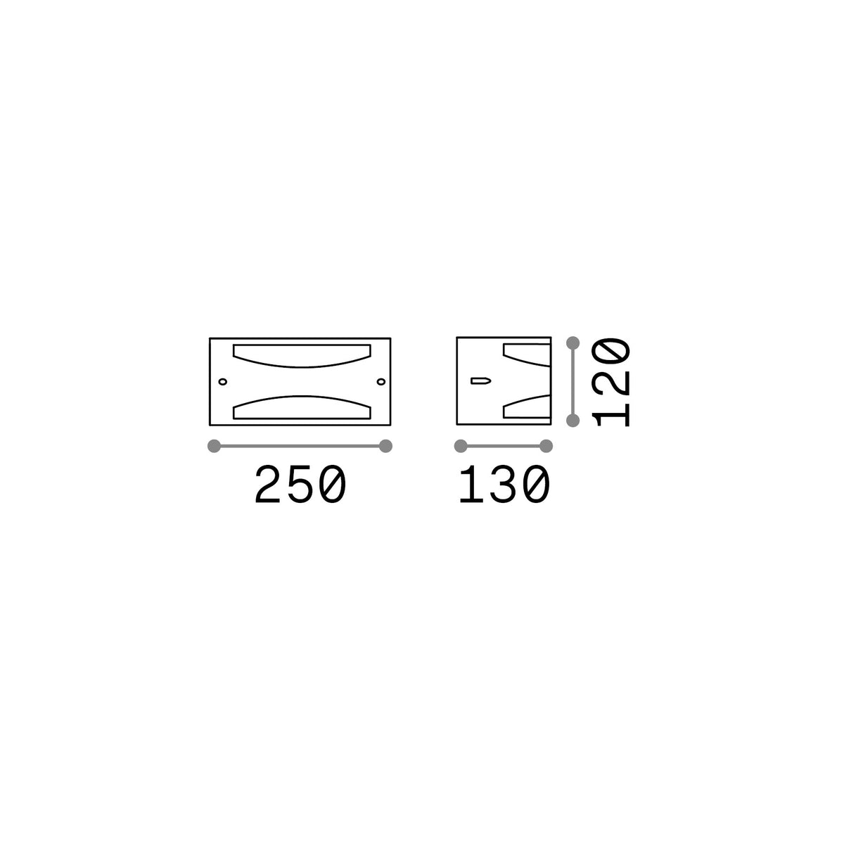 Aplică de exterior Rex-3 AP1, antracit – desen tehnic cu dimensiuni