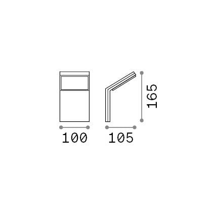Aplică de exterior Style AP 4000K, cafeniu – desen tehnic cu dimensiuni