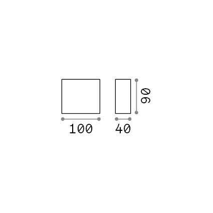 Aplică de exterior Tetris-1 AP1, negru – desen tehnic cu dimensiuni