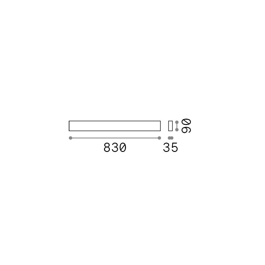 Aplică Delta AP6 D083, negru – desen tehnic cu dimensiuni