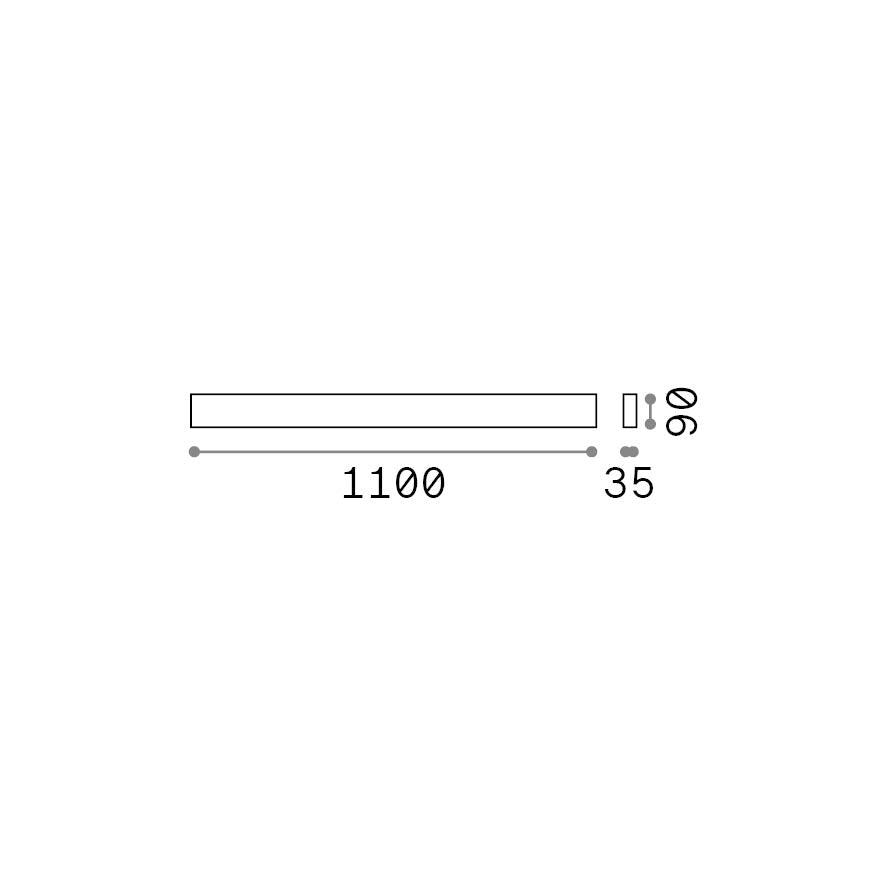 Aplică Delta AP8 D110, alb – desen tehnic cu dimensiuni