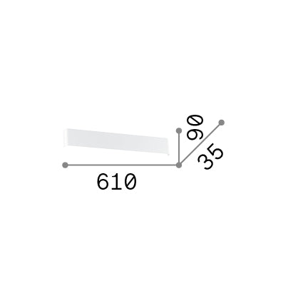 Aplică Delta LED AP D061 3000K, negru – desen tehnic cu dimensiuni