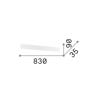 Aplică Delta LED AP D083 3000K, negru – desen tehnic cu dimensiuni