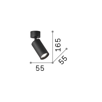 Aplică Dynamite AP1 rotund, alamă – desen tehnic cu dimensiuni