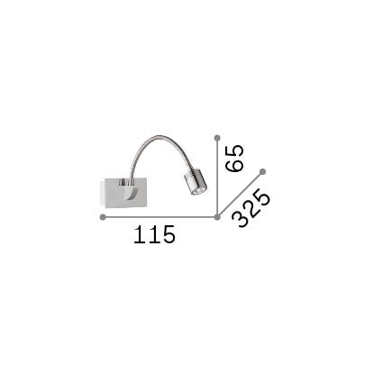 Aplică Dynamo AP, nichel – desen tehnic cu dimensiuni