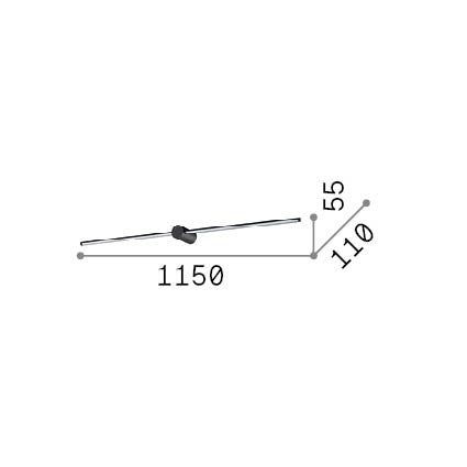 Aplică Essence AP rotundă D115 lumină la 45° 3000K, alamă – desen tehnic cu dimensiuni