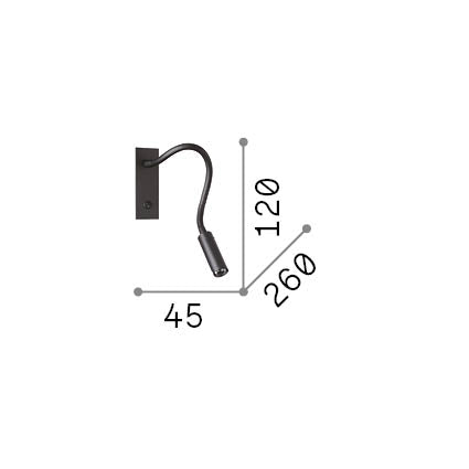 Aplică Io AP, alb – desen tehnic cu dimensiuni