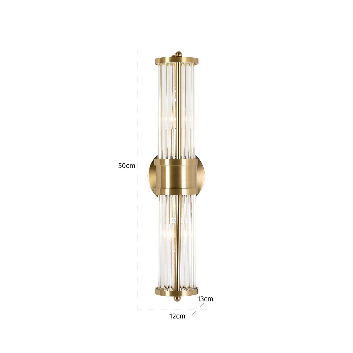 Aplică Lyan, auriu periat – desen tehnic cu dimensiuni