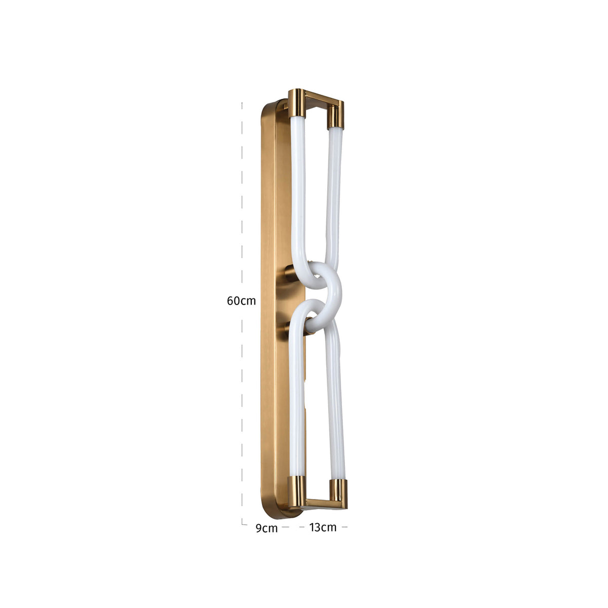 Aplică Lysa, auriu periat – desen tehnic cu dimensiuni