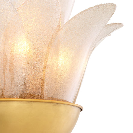 Aplică Melrose, finisaj alamă antichizată, sticlă fumurie ușoară
