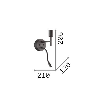 Aplică modulară Set Up MAP2, nichel – desen tehnic cu dimensiuni