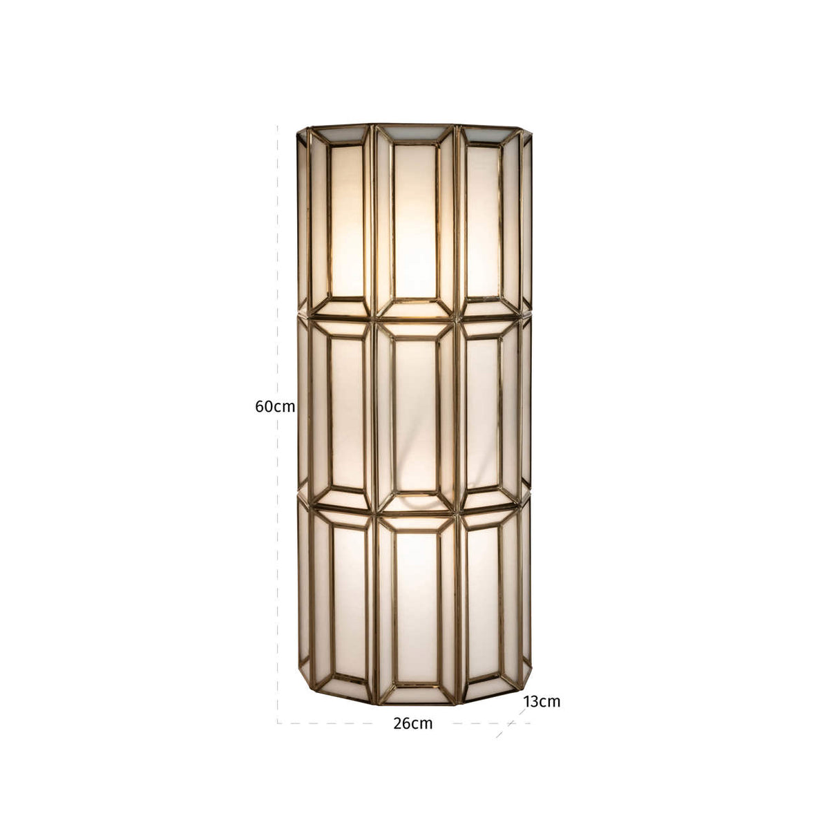 Aplică Opal, alamă antichizată – desen tehnic cu dimensiuni