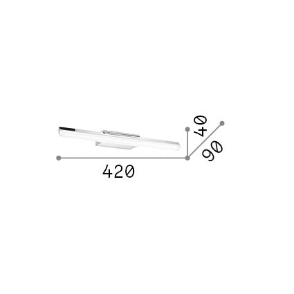 Aplică Riflesso AP D42, alb – desen tehnic cu dimensiuni