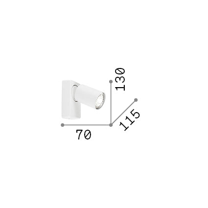 Aplică Rudy AP1 rotund, alb – desen tehnic cu dimensiuni