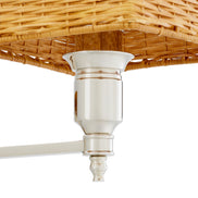Aplică simplă Lexington, finisaj nichel, cu abajur din ratan