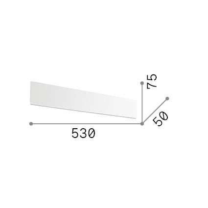 Aplică Zig Zag AP D53 pătrată 2700K, alb – desen tehnic cu dimensiuni