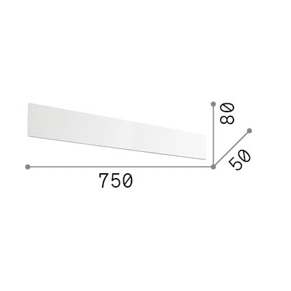 Aplică Zig Zag AP D75 pătrată 2700K, alb – desen tehnic cu dimensiuni