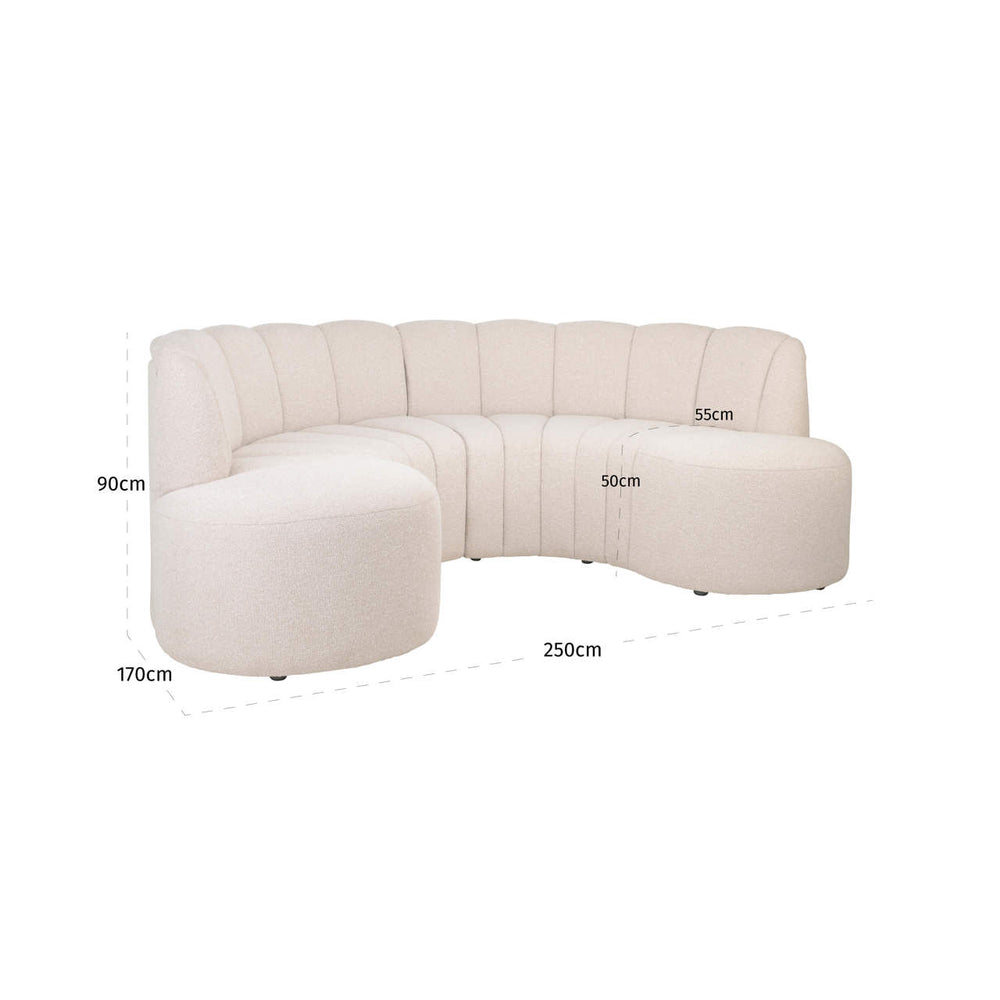Bancă dining Landmark, lodge desert, rotundă, complet tapițată (set de 2) – desen tehnic cu dimensiuni