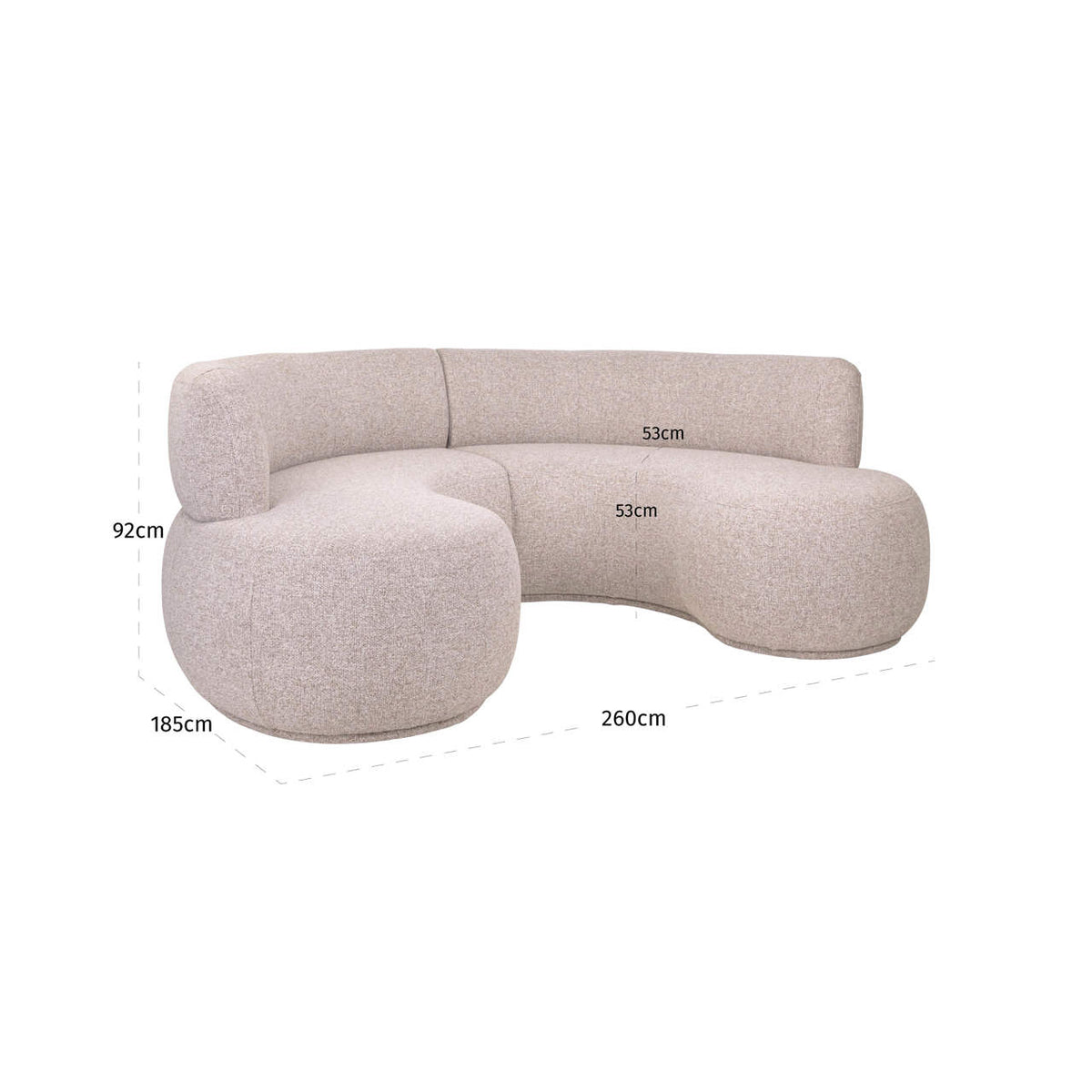 Bancă dining Sorrobon, maro cayenne, rotundă (set de 2) – desen tehnic cu dimensiuni