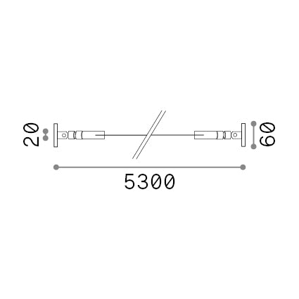 Bandă flexibilă Tesi 20 mm 5 m, oțel – desen tehnic cu dimensiuni