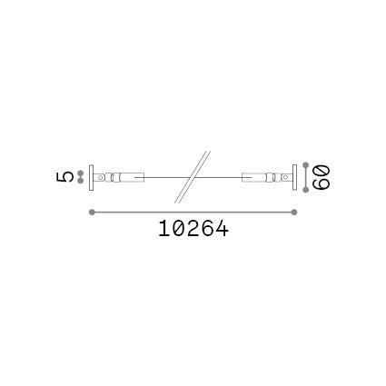 Bandă flexibilă Tesi 8 mm 10 m, negru – desen tehnic cu dimensiuni