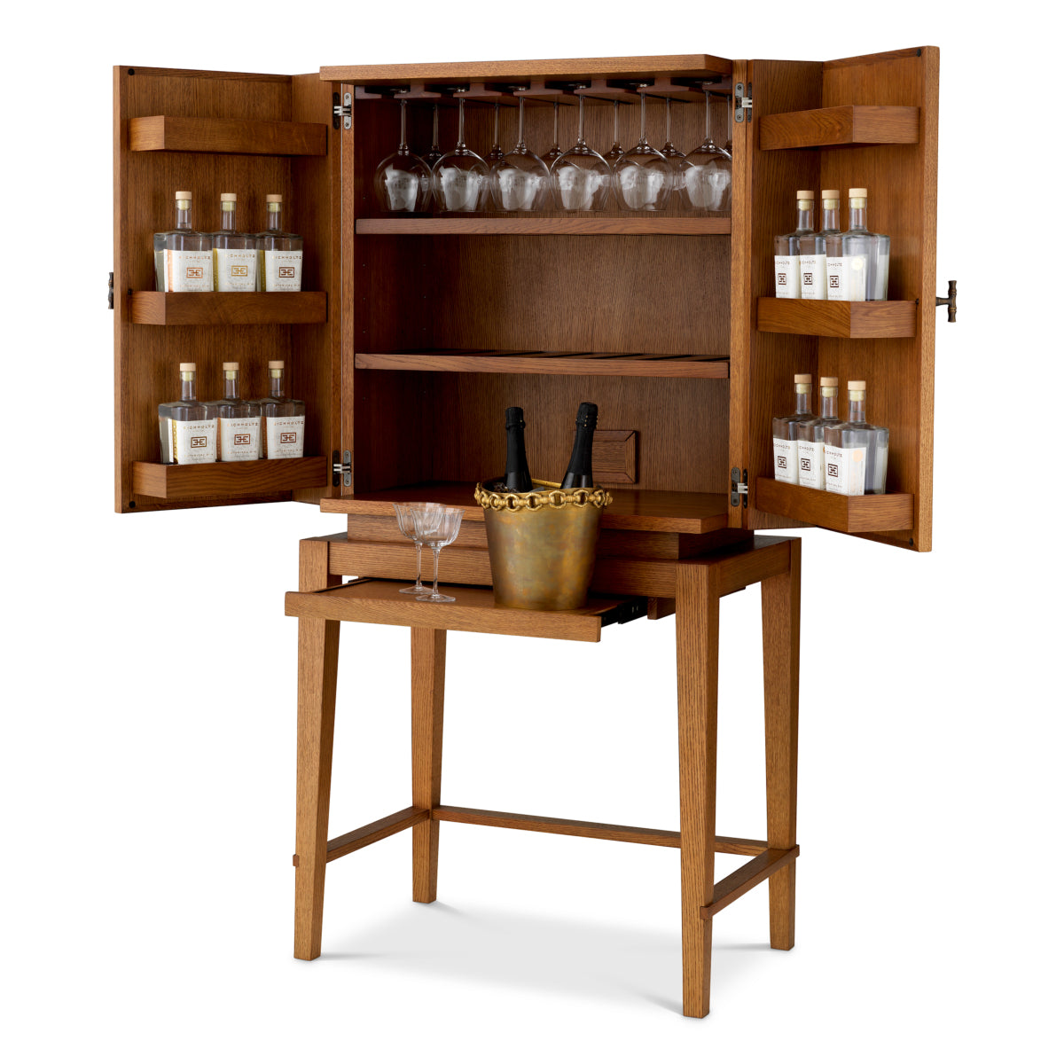 Bar Borchard, furnir de stejar caramel
