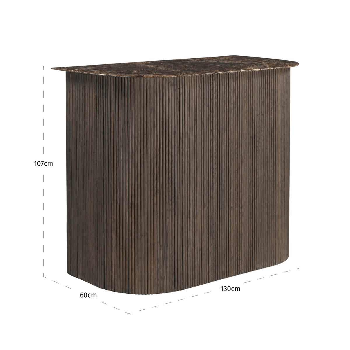 Bar Castello, smoked charcoal – desen tehnic cu dimensiuni