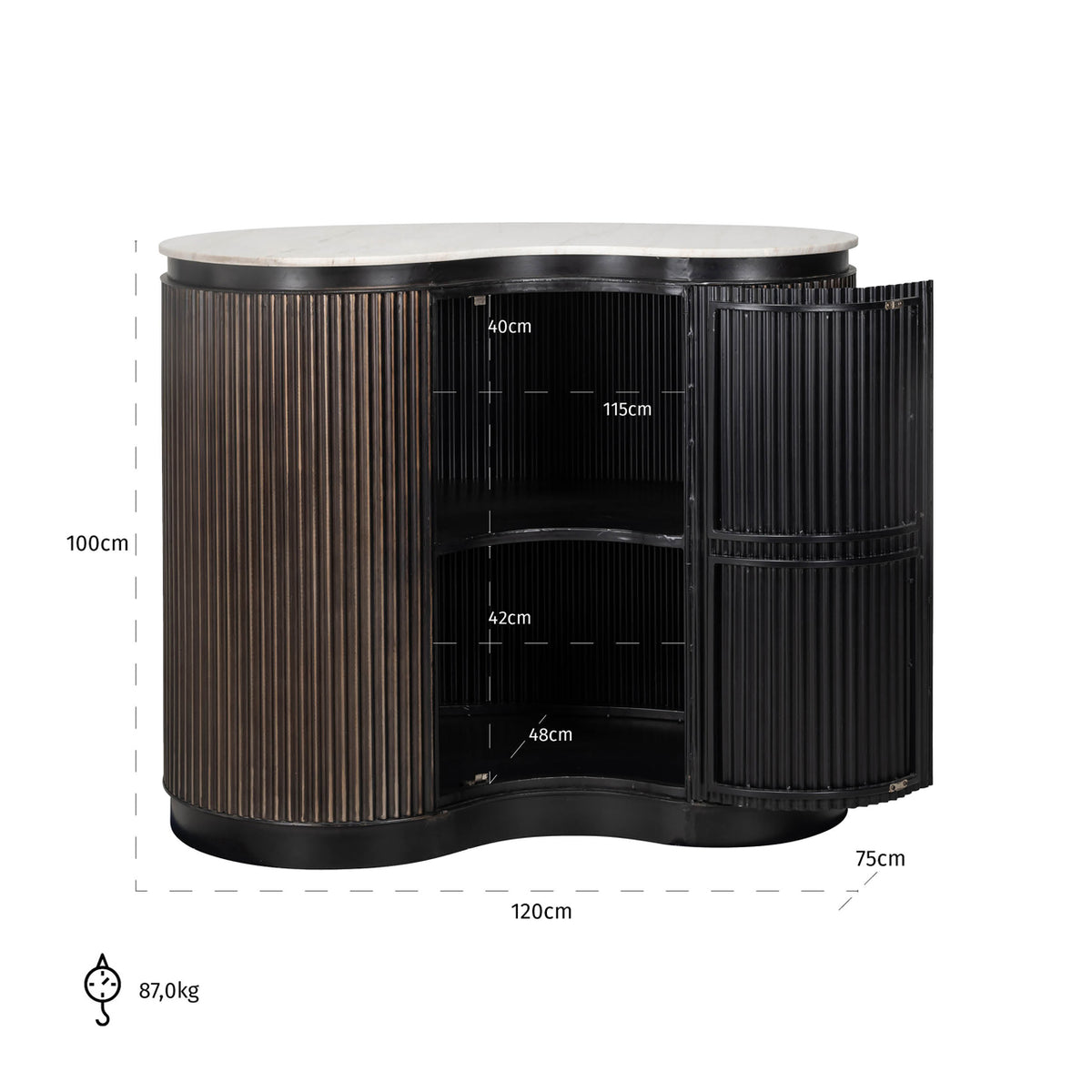Bar Mayfield, maro – desen tehnic cu dimensiuni
