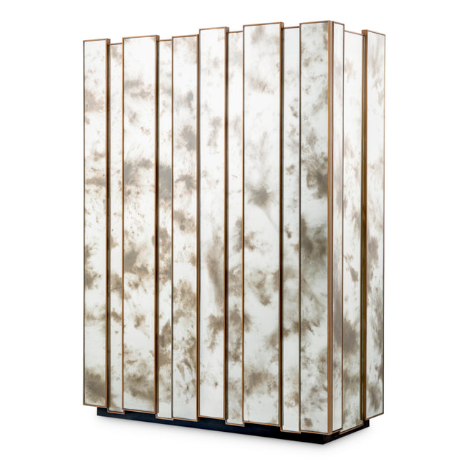 Bar Nottingham, sticlă oglindă antichizată, finisaj alamă periată