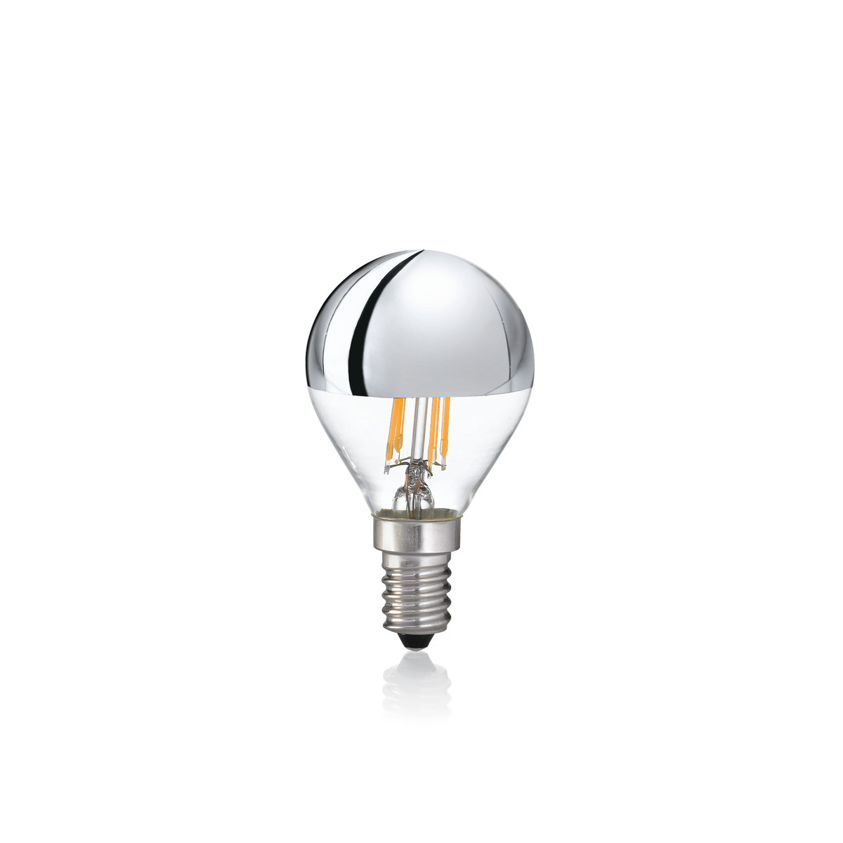 Bec LED E14 sferic 4W 3000K CRI80, crom