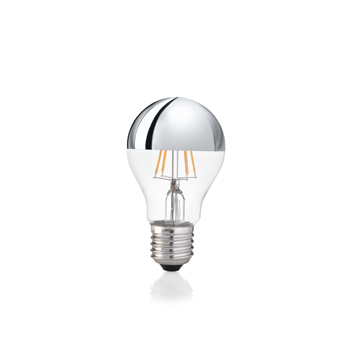 Bec LED E27 picătură 8W 3000K CRI80, crom