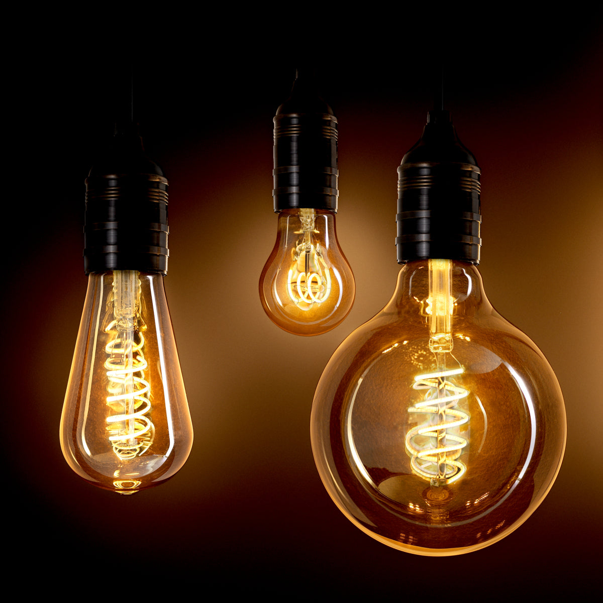 Bec LED Goldline, formă A, 3W, E14, ø 4,7 x 8,9 cm, set de 4