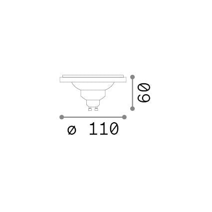 Bec LED GU10 12W 1030Lm 3000K CRI90 – desen tehnic cu dimensiuni