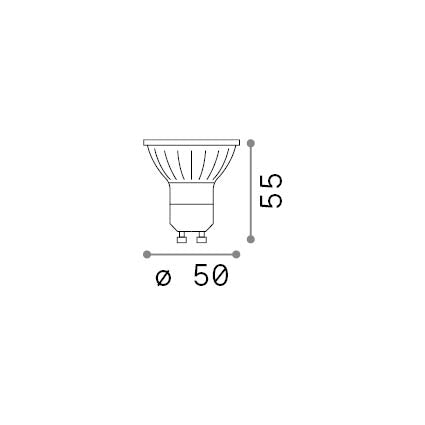 Bec LED GU10 6W 450Lm 4000K CRI90 dimabil – desen tehnic cu dimensiuni