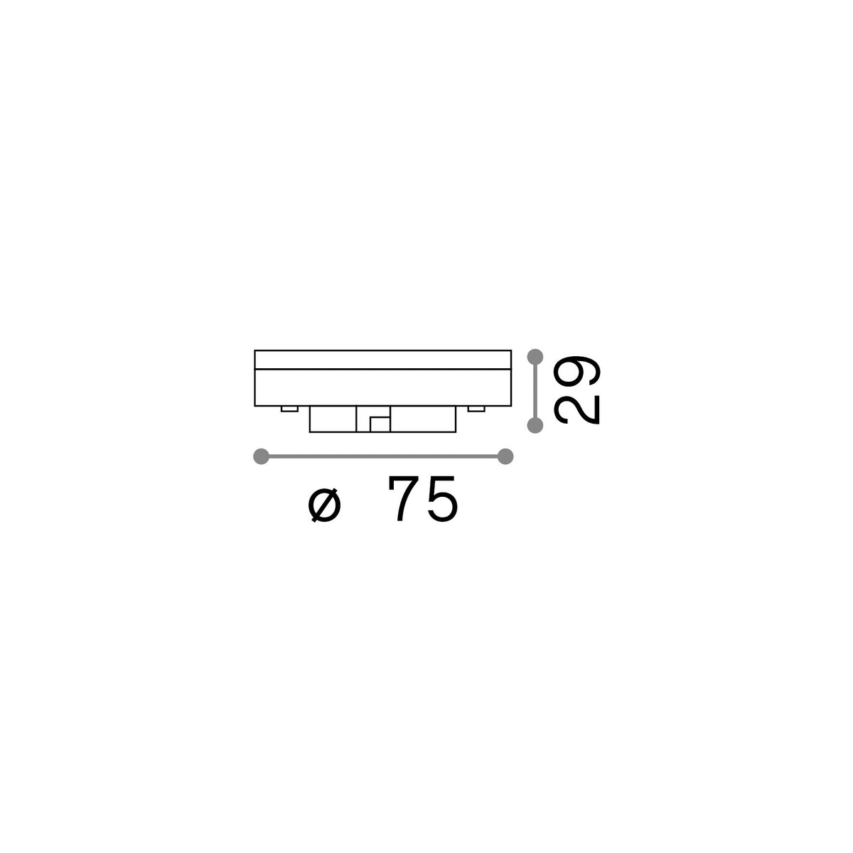 Bec LED GX53 9W 4000K CRI80 – desen tehnic cu dimensiuni