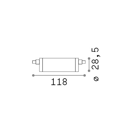 Bec LED R7s SMD 14W 1700 lm 3000K CRI80 – desen tehnic cu dimensiuni