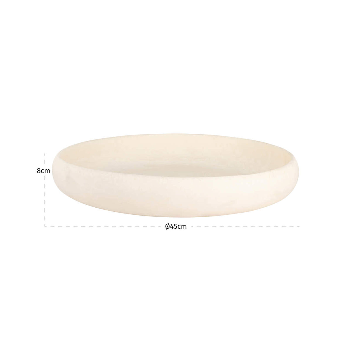 Bol decorativ Daisy, alb – desen tehnic cu dimensiuni